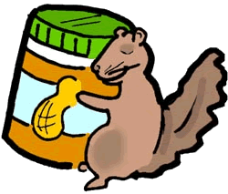 Squirrel Hugging Peanut Butter