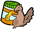 Jar of Peanut Butter Hugging Squirrel