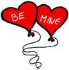 'Be Mine' Heart Balloons Clipart
