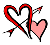 Hearts with Arrow Clipart