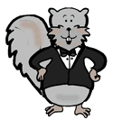 Grey Squirrel Wearing Tux Clipart