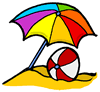 Umbrella & Beach Ball Clipart