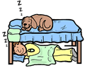 Man & Dog Sleeping Clipart