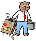 Cat Carrying Luggage Clipart
