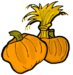 Pumpkins & Wheat Clipart