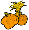 Pumpkins with Wheat Clipart