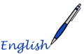 Blue Ball Point Pen Writing 'English' Clipart
