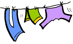 Clothes Hanging on a Clothes Line Clipart