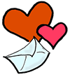 Hearts with Letter Clipart