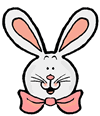 Happy Bunny with Pink Bow Tie Clipart