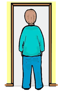 Person Standing in a Doorway Clip Art