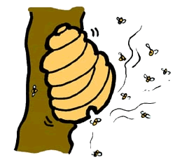 Bee Hive Swarm Clip Art