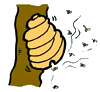 Hive Swarm of Bees Clipart