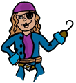 Female Pirate with Hook Clipart