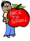 Boy Holding 'Back to School' Apple Clipart