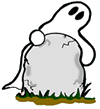 Ghost Behind Tombstone Clipart