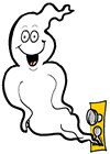 Ghost Slipping Through Keyhole Clip Art
