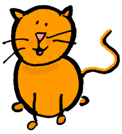 Sitting Orange Stick Figure Cat Clip Art