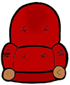 Red Armchair Couch Clipart