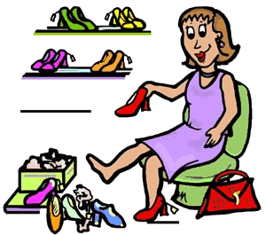 buying shoes clipart