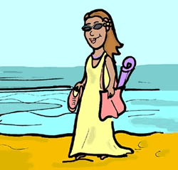 Walking on Beach with Ocean Clipart