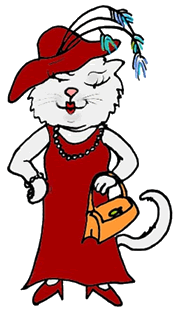 Classy Cat Holding Purse Clipart