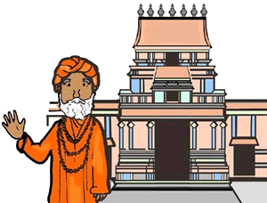 Hindu in Front of Temple Clipart