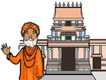 Muslim Man Outside of Temple Clipart