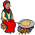Making Naan Bread Clipart