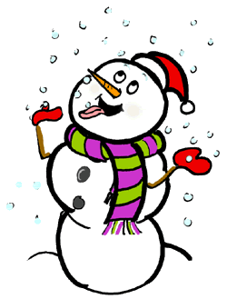 Snowman Catching Snowflakes with Tongue Clipart