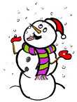 Snowman Catching Snowfakes Clip Art