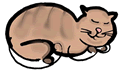 Sleeping Stick Figure Cat Clip Art