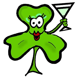 Clover Drinking a Green Beverage Clipart
