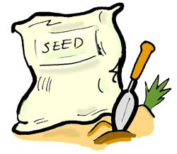 Bag of Seed with Garden Tool Clipart