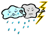 Lightning Cloud with his Wife Rain Cloud Clip Art