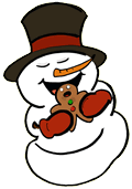 Snowman Eating Gingerbread Clipart