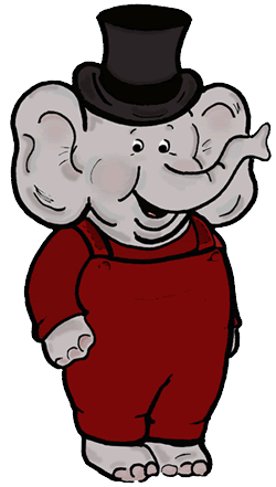 Baby Elephant in Red Jumper &Top Hat Clipart