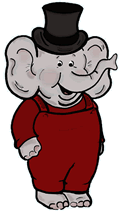 Baby Elephant Red Jumper & Top Hat Clip Art