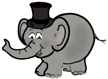 Elephant in Top Hat Clipart