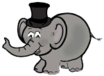 Elephant Wearing Top Hat Clip Art
