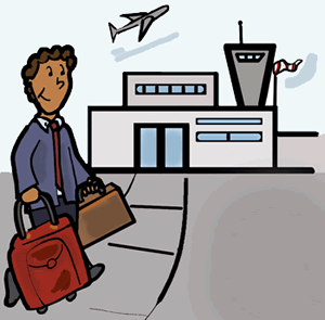 Full Version of Arriving at Airport Clipart